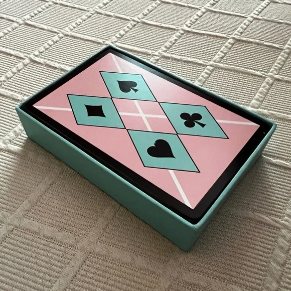 Tiffany & Co. deck playing cards argyle pink Tiffany blue white black - Picture 7 of 11
